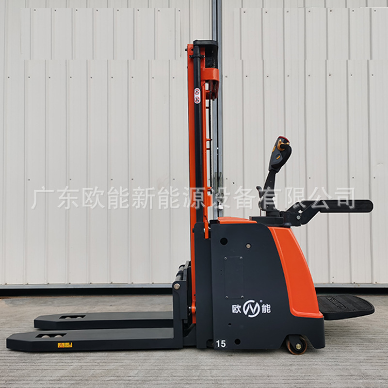 欧能全电动叉车1.5/2.0吨全电动堆高车升高车站立式堆垛车