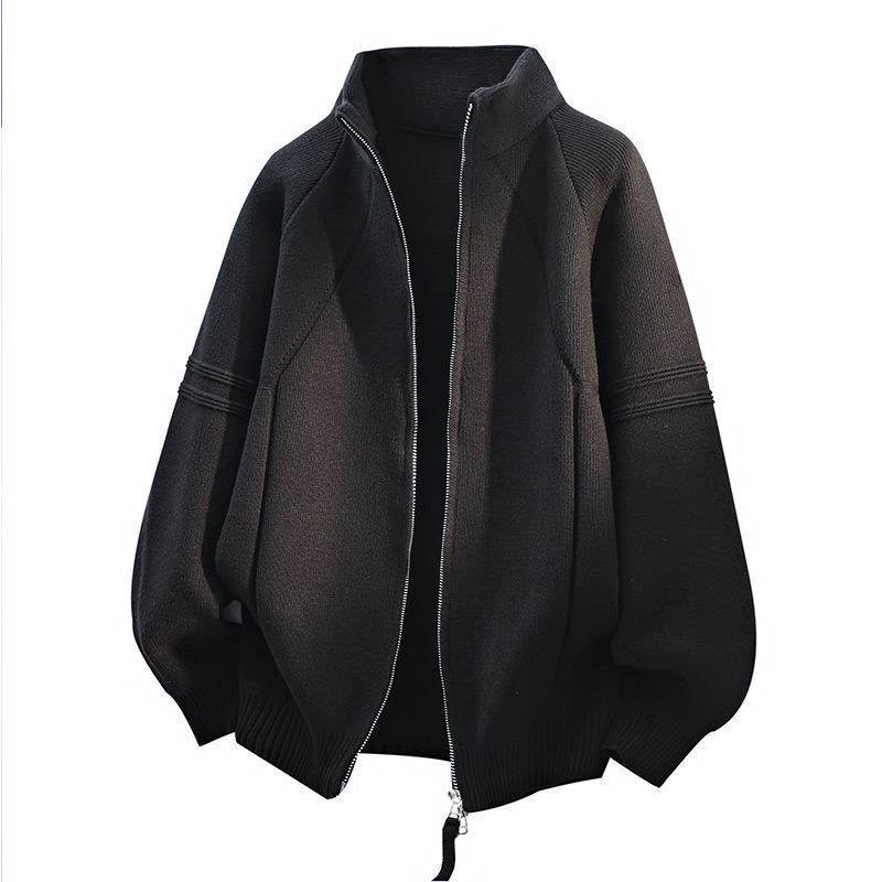Explosiones transfronterizas de tamaño europeo medio suéter con cremallera hombre camiseta de punto universal otoño invierno viejo viento de negocios de alto nivel fábrica al por mayor