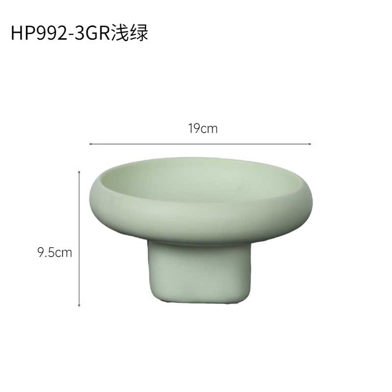 Creativo viento de crema de pie alto bandeja de frutas de cerámica moderna sala de estar decoración suave joyas bandeja de almacenamiento decoración