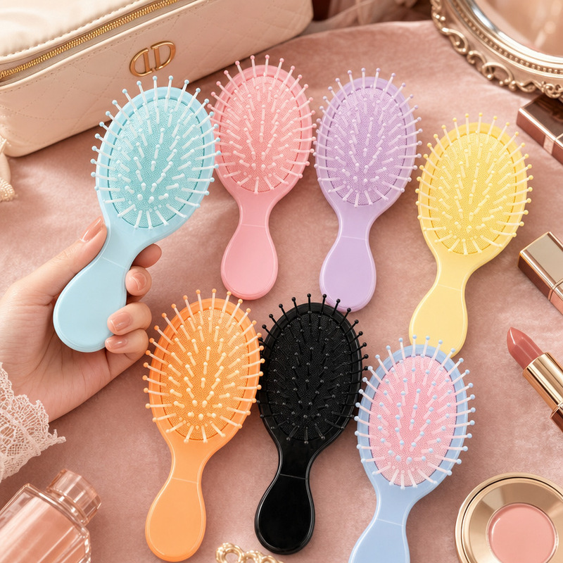 Wholesale Macaron-Colored Air Cushion Comb, Massage Comb with Soft Teeth, Portable Airbag Comb for Home Use, Colorful Small Comb with a Girly Touch