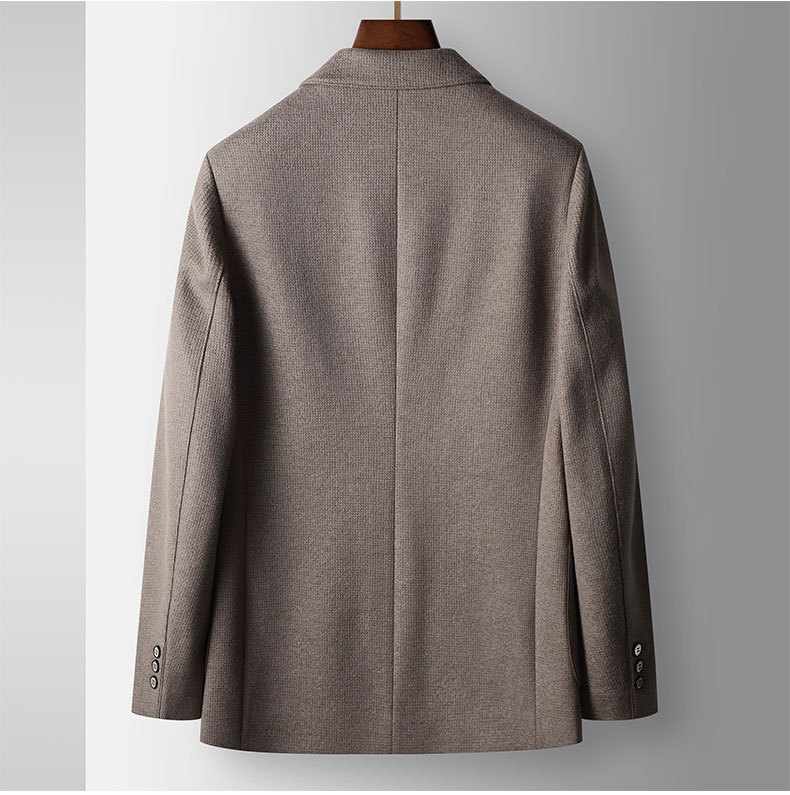 Erkek Giyim takım elbise sonbahar ve kış hafif lüks yün iş bekar batı orta yaşlı ve genç insanlar düz renk günlük takım elbise ceket trendi_voghion.com