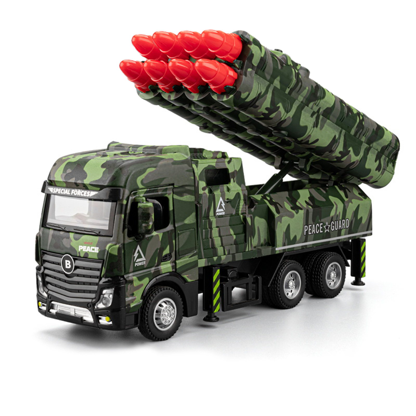 Modelo de vehículo blindado militar simulado con ocho misiles, de aleación, para transporte, recuerdo de vacaciones, decoración, regalo, directo del fabricante