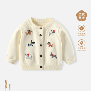 Baby's Sweater Spring and Autumn Coat Boy's Baby's Knitted Cardigan Autumn Clothing Western-style Outfit for Infants Boys' Jacket