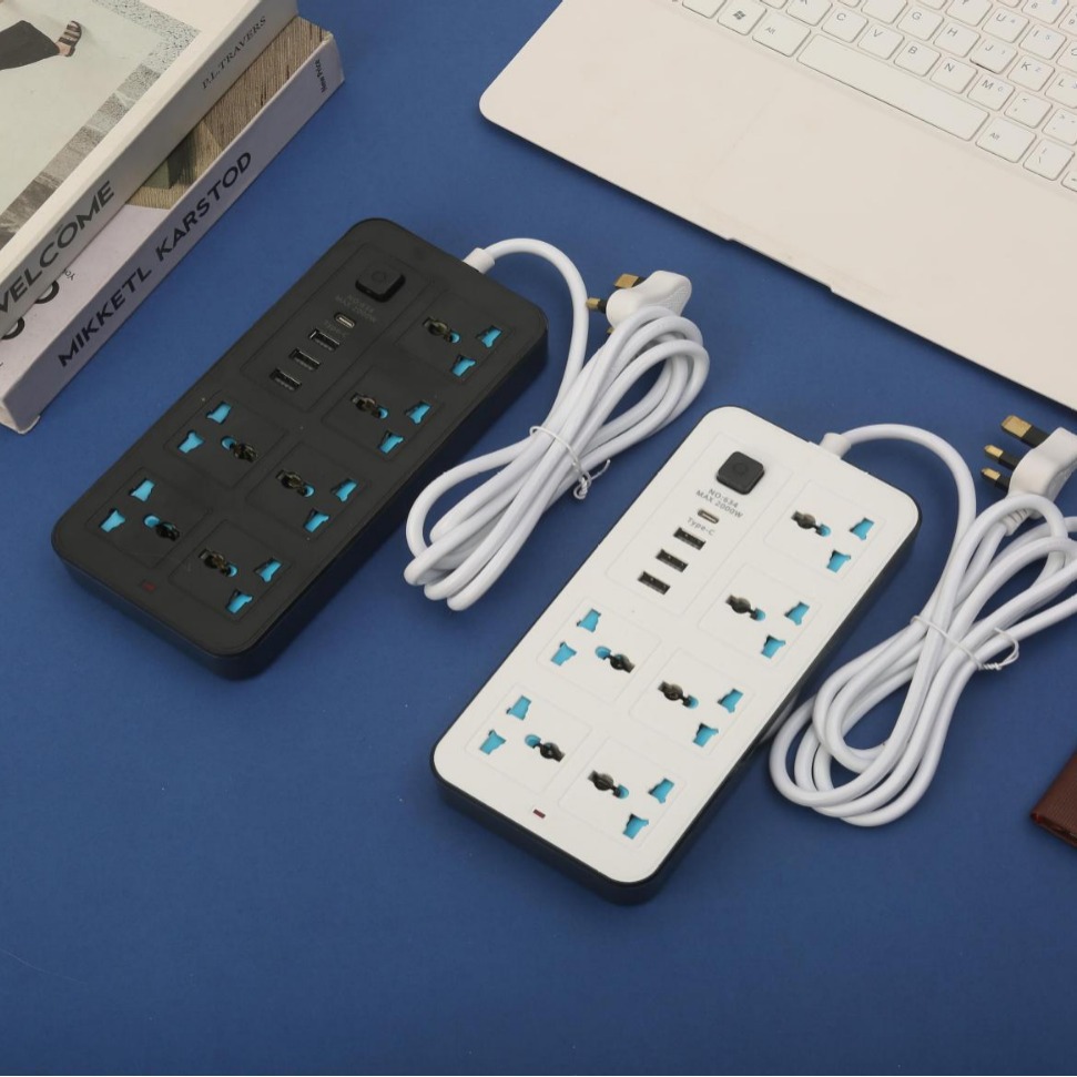 3USB+1PD厂家直销外贸插座插线板智能多功能办公室带防触电安全门