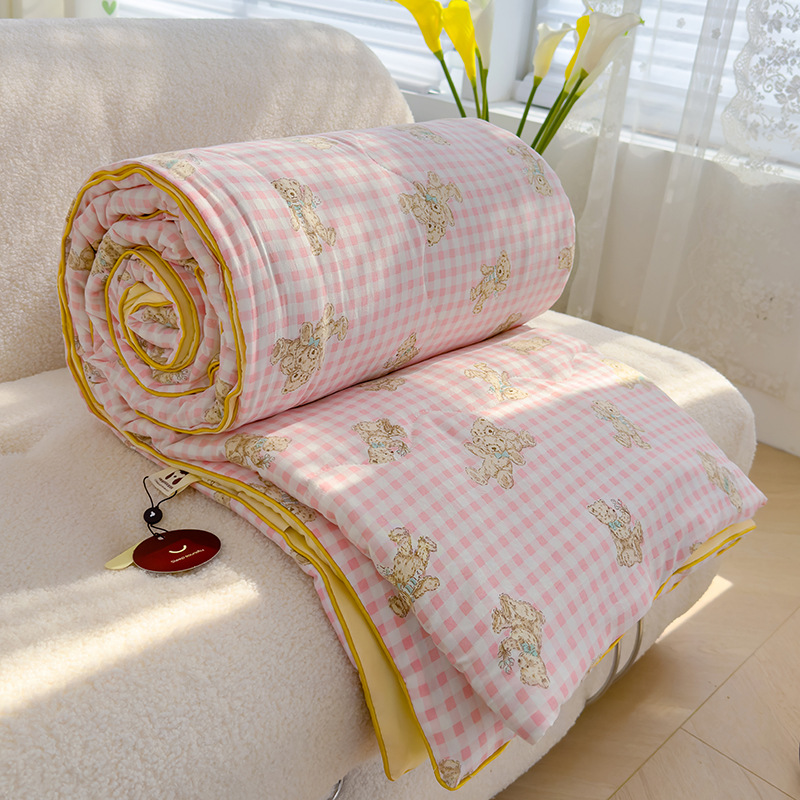 Nuevo edredón fresco de verano, edredón de aire acondicionado, dormitorio individual y doble para niños de verano, edredón fino de fibra de soja lavable a máquina