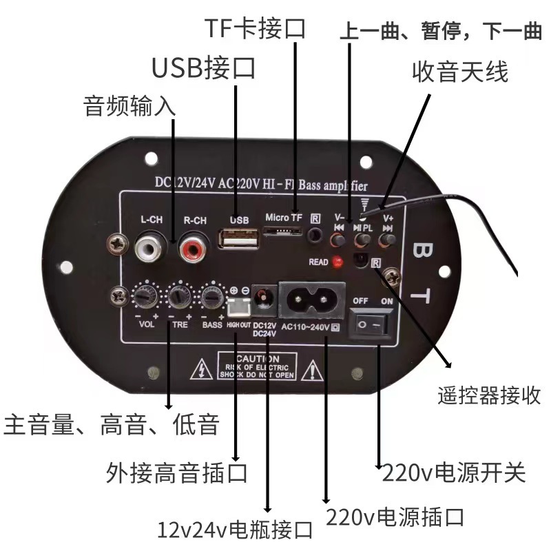 6 inch 10 inch car subwoofer modified motherboard Bluetooth power amplifier board audio circuit board car audio DIY accessories