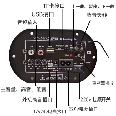 6 inch 10 inch car subwoofer modified motherboard Bluetooth power amplifier board audio circuit board car audio DIY accessories (Car speaker/subwoofer) - 10-inch-2009-bluetooth-board