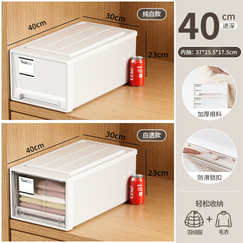 Japanese-Style Storage Box Set, Stackable Drawer System, Multiple Sizes (5–53L), Privacy or Transparent