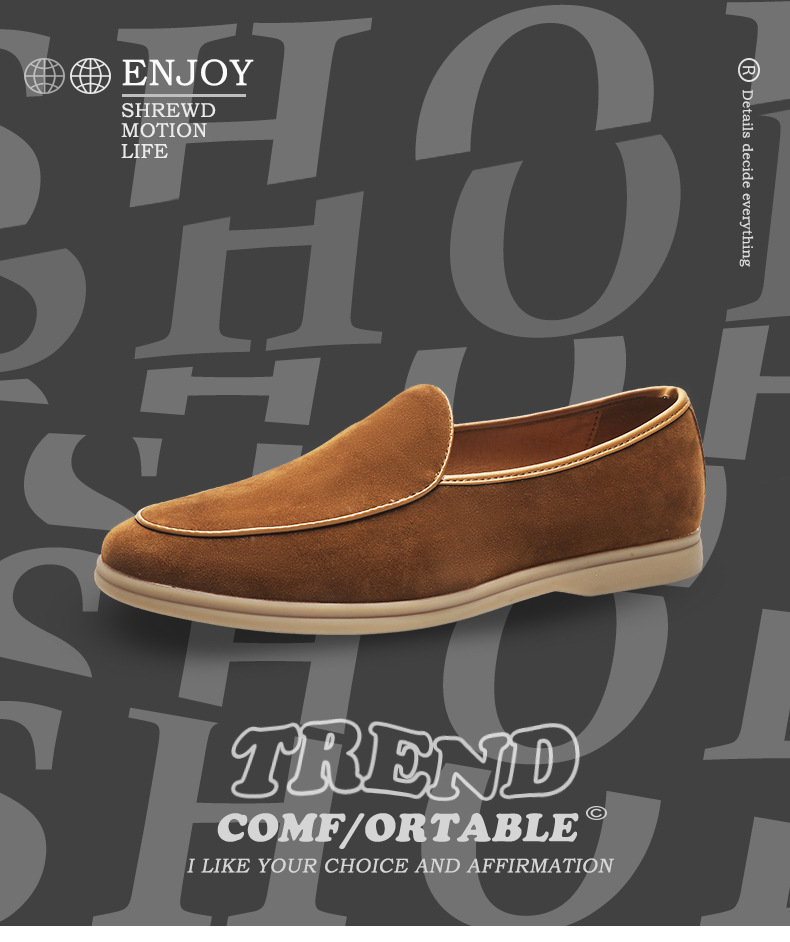 Men's Shoes Formal Shoes Spring New Loafers One Foot Stirrup Soybean Shoes_vogvips.com