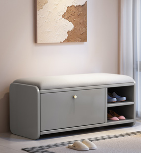 Nordic Style Flip Bucket Shoe Changing Stool Shoe Cabinet Entrance Home Sitting Stool Integrated Bench Modern Simple Shoe Witting Stool