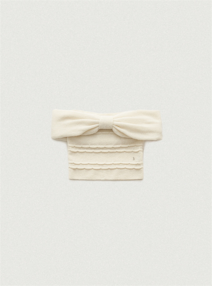 現物 ~ 韓国the bar * net年末デート雰囲気感蝶結び一字肩ニット