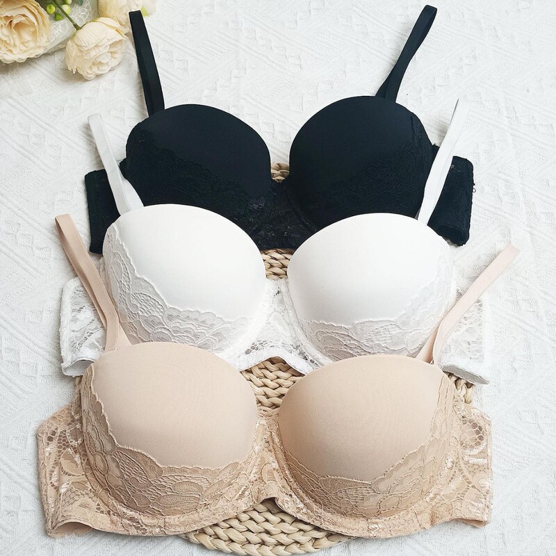 Cross-Border Shein European and American Style Lingerie Design, Sexy Lace Trim, Seamless Half-Cup Bra for Women, Comfortable and Supportive, Beautiful Back Cross-Border Shein European and American Style Lingerie Design, Sexy Lace Trim, Seamless Half-Cup Bra for Women, Comfortable and Supportive, Beautiful Back