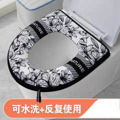 クロスボーダー古風熱転写プリント厚手トイレマットトイレカバー漫画防水トイレカバーシンプルトイレマット