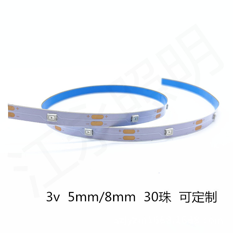 3v单色led灯带非规定制3.7v高亮暖冷白光5mm低压自粘软灯条红绿蓝|undefined