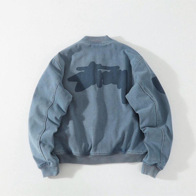 斯图西 Stussy FW 新款假日系列复古重工水洗帆布棒球服棉服夹克|undefined