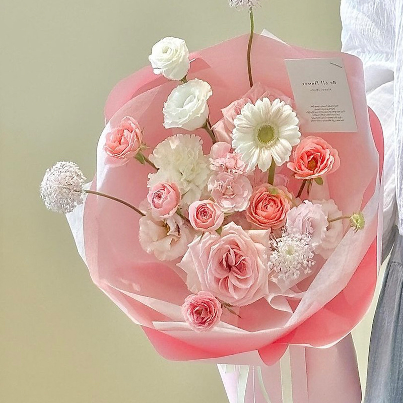 Macaron extra grueso 8 filamentos película perlada papel pionero al por mayor película perlada impermeable floral papel de envoltura de flores papel de embalaje de ramo