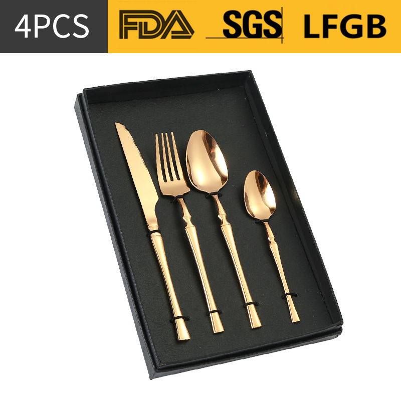 Venta al por mayor Amazon transfronterizo suministro de acero inoxidable traje de vajilla/5 cintura pequeña 5 piezas principales cuchillo, tenedor y cuchara caja de regalo traje