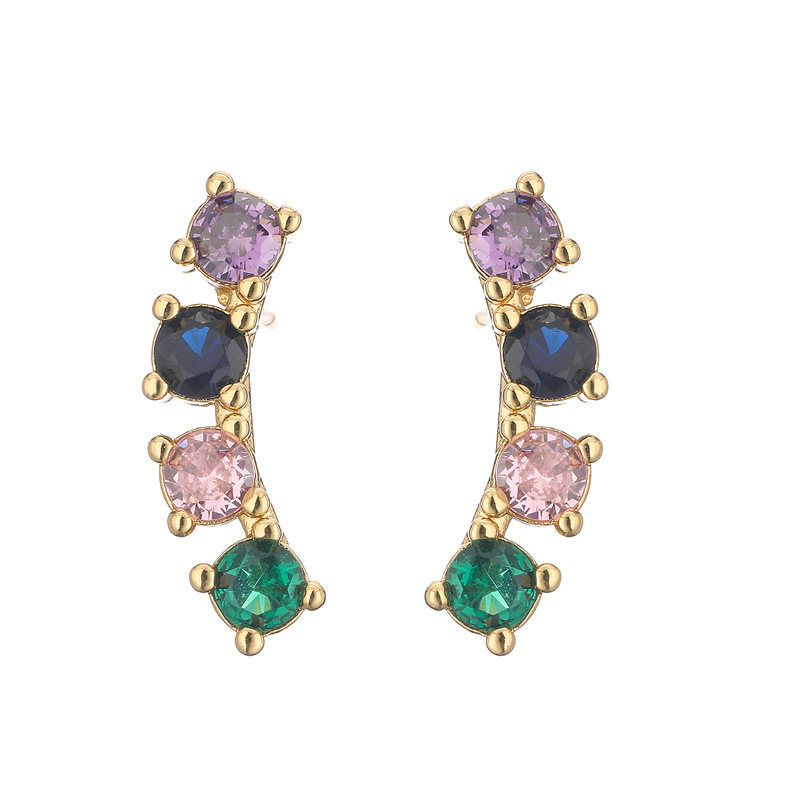 Venta caliente europea y americana transfronteriza cobre chapado en oro encantadora Cruz Stud pendientes simple diseño de moda pendientes de todo fósforo