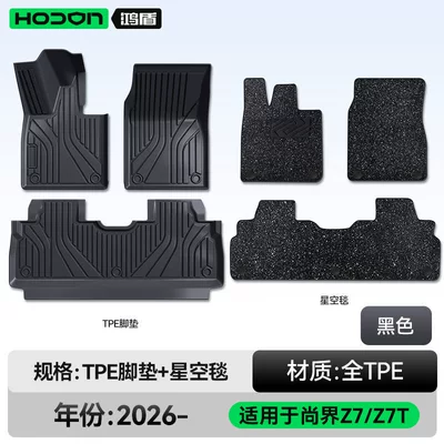 Modelə uyğun ayaqaltı — carpet supplies - hongmeng-smart-travel-fashion-z7-26-models-double-layer-foot-mat-black-tpe-thickened-black-starry-sky-carpet-starry-sky-coverage