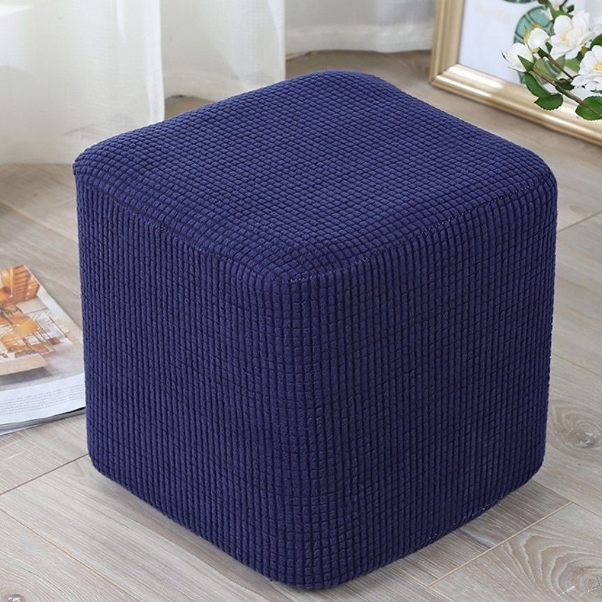 Tela elástica cuadrada de lana para cambiar zapatos taburete cubierta de silla cubierta de maíz cubierta cuadrada cubierta de taburete todo incluido tejido grueso cubierta de cubierta