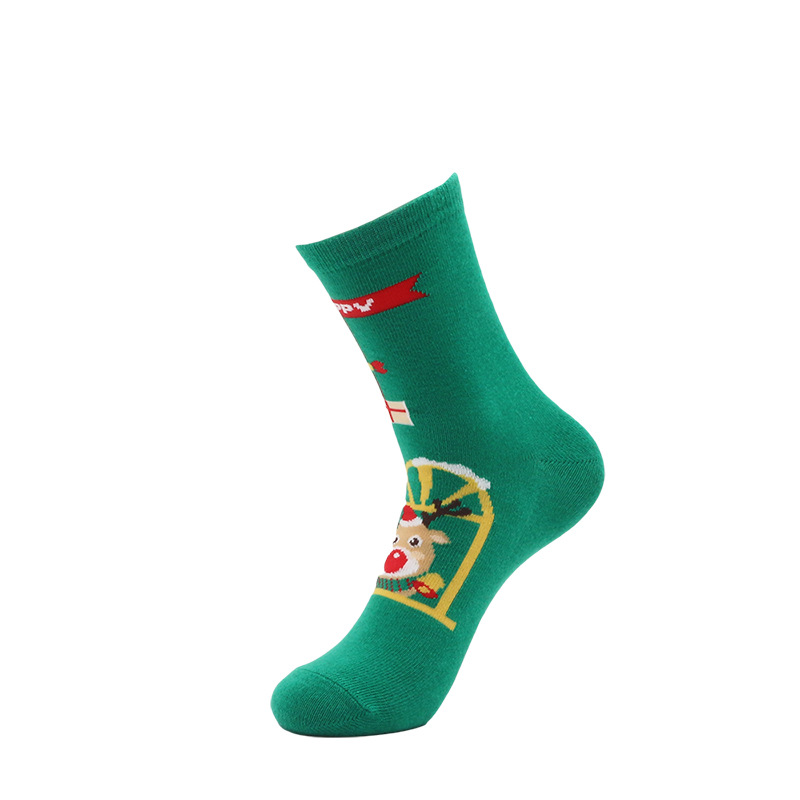 Unisex Christmas Christmas Tree Santa Claus Elk Cotton Crew Socks A Pair display picture 6