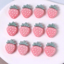 森系韩版甜美可爱趣味水果系列毛绒草莓贴片diy发夹贴片材料批发