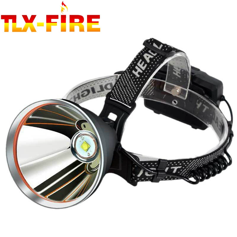 Зарядка больших головных фар для обнаружения светильников Белый свет Светодиодный ночной наружный сильный свет Рыболовный фонарь USB электрический дисплей Мощные фары
