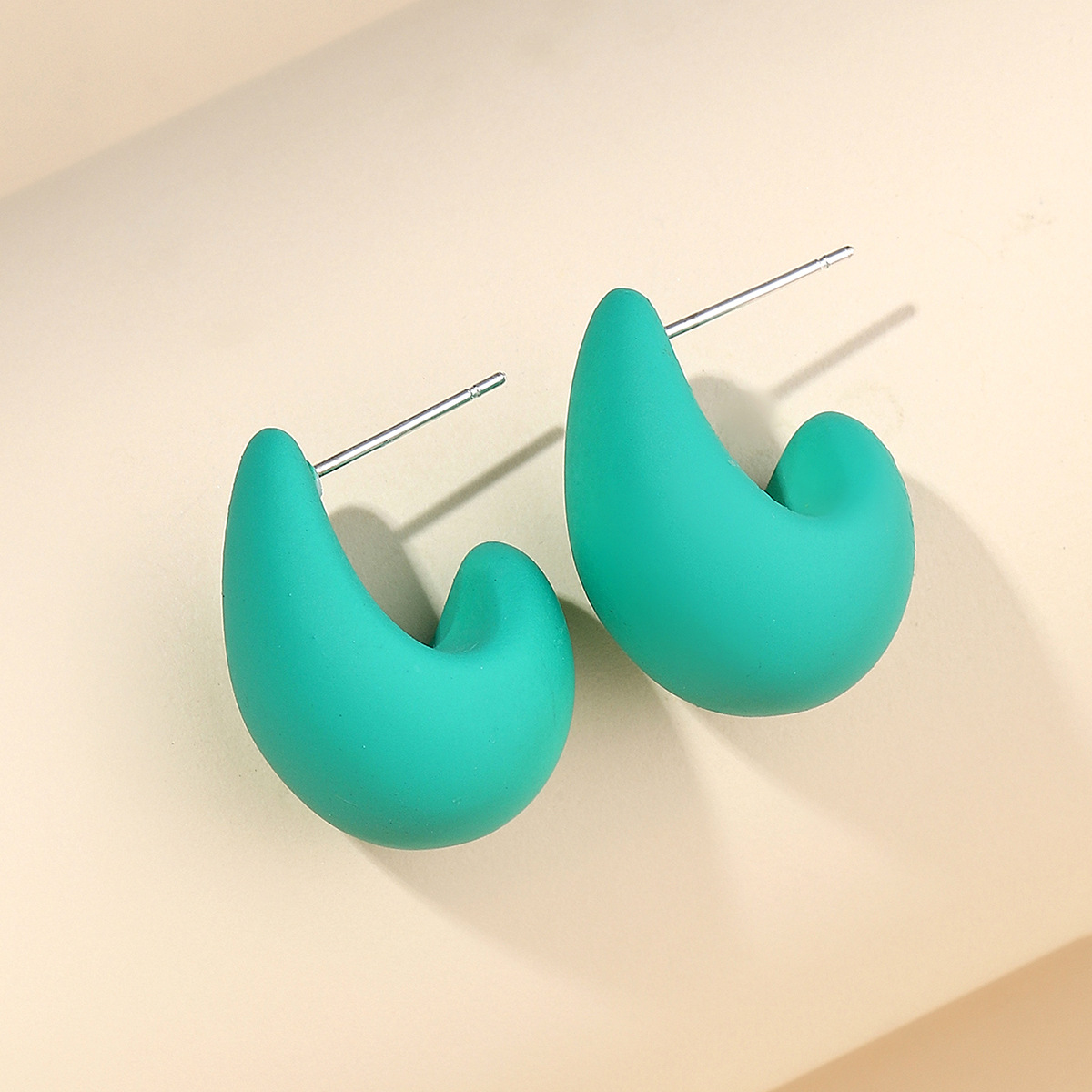 Water Droplets Pattern 1 Pair Sweet Simple Style Water Droplets Plastic Resin Ear Studs