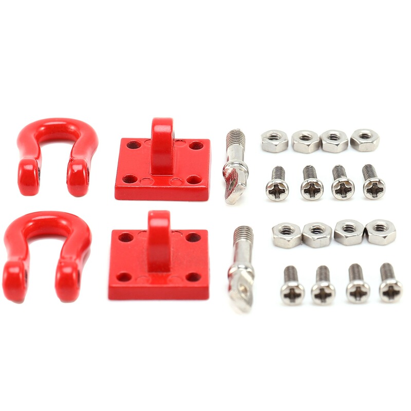 1:10 Remote Control Model Car Artificial Metal Accessories Red Rescue Buckle Climbing Car Artificial Hook Pair with Screws