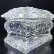 厂家定制蓝白熔炼宠物玉盒 玉石水晶通用款 水晶茶叶罐 防潮用品