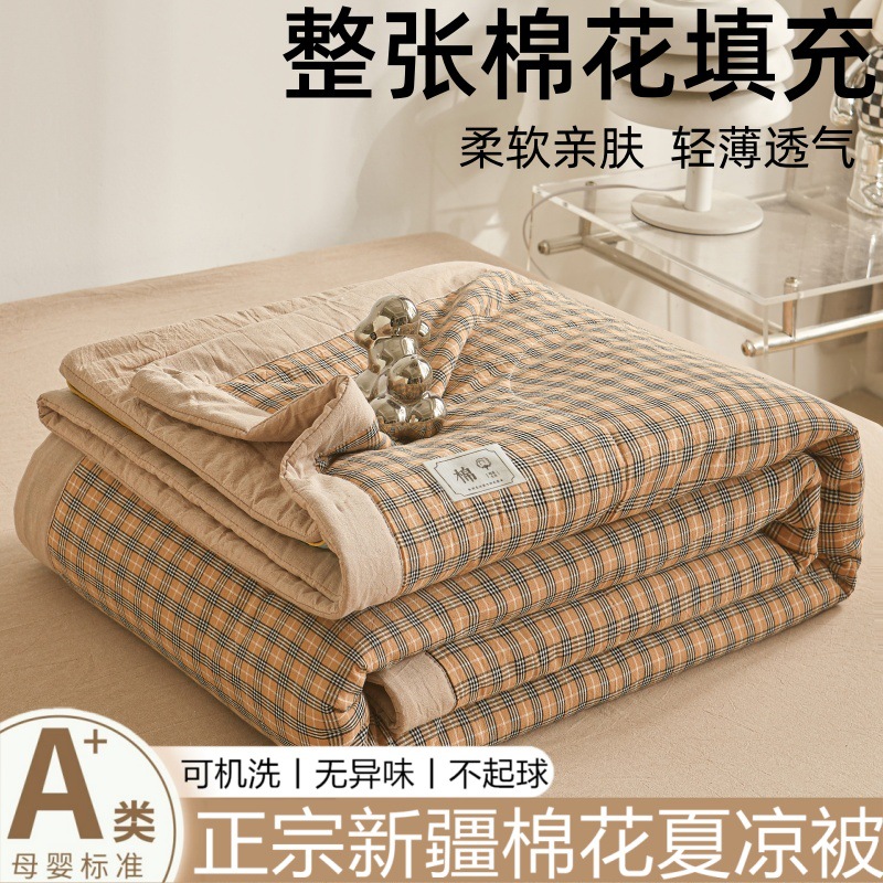 2026A Type Xinjiang Cotton Summer Quilt, Air-Conditioning Quilt, Machine Washable Summer Quilt Core, Gift Quilt, Muji Style