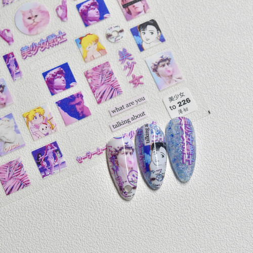tomoni Thin Tough 226 Adhesive Manicure Stickers Japanese Style Stickers 5d Nail Stickers  New Avatar Beautiful Girl