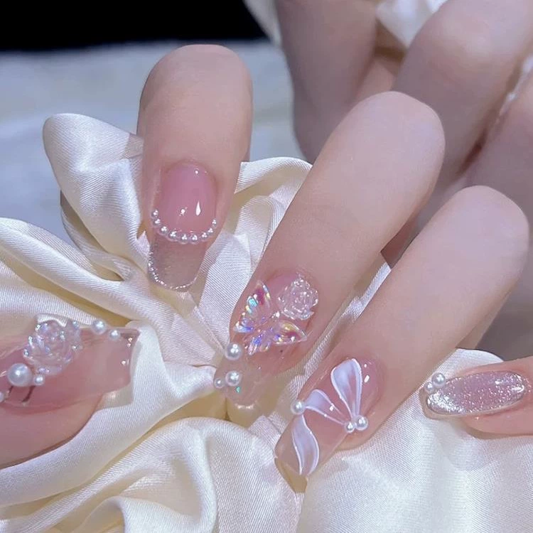 Продвинутого носимого ногтя патч съемный горная Аврора бриллиантовый белый цвет высокого уровня ощущает ногти 2024 новый