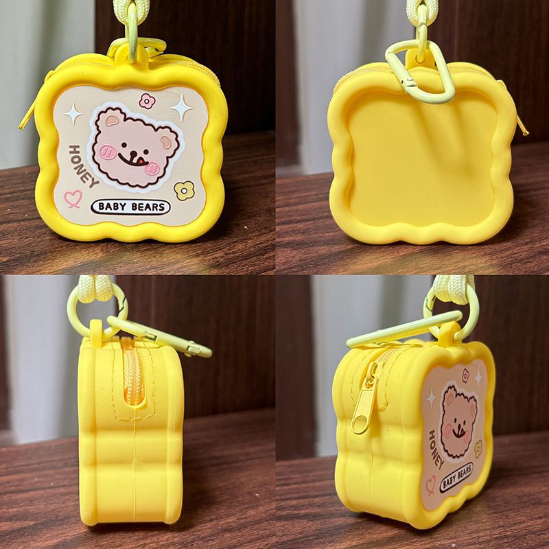新しいかわいいシリコン小銭入れカーバラミニヘッドフォン収納袋バスケットボール漫画キーホルダーバッグペンダント