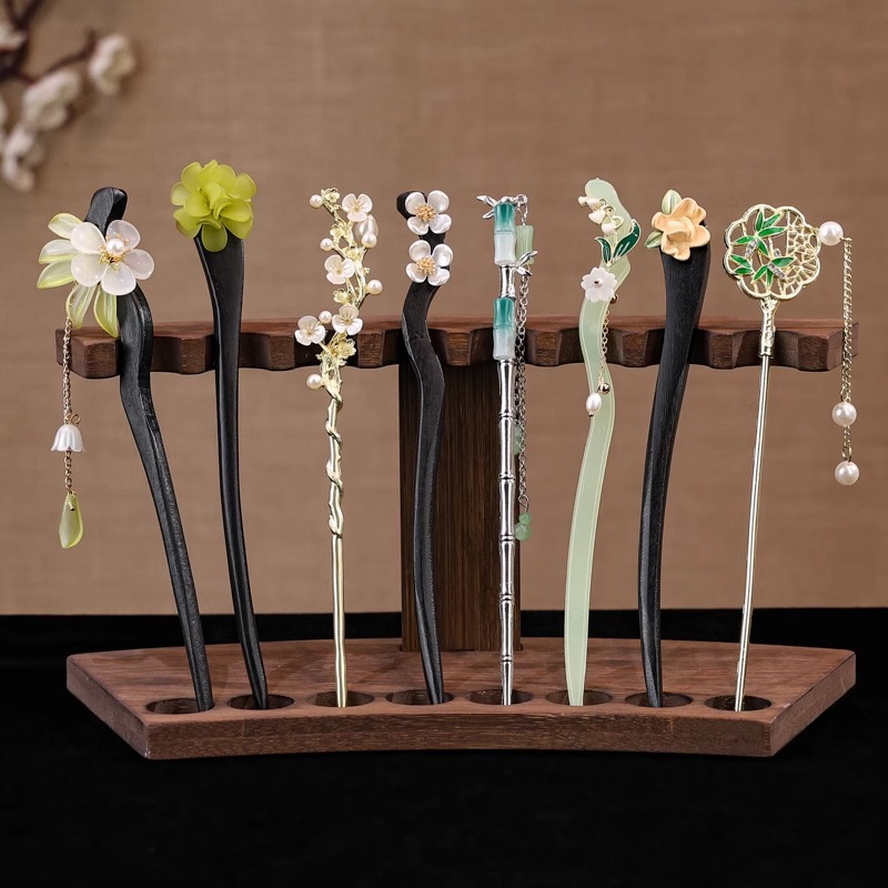 Ruyi Ping An Lock Horquilla Mujer Sensación avanzada Nueva horquilla china Estilo antiguo Cheongsam Horquilla de madera Horquilla Hanfu