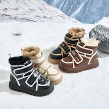 男女童雪地靴2025冬季新款儿童加绒加厚雪地棉真兔毛小香风大棉鞋
