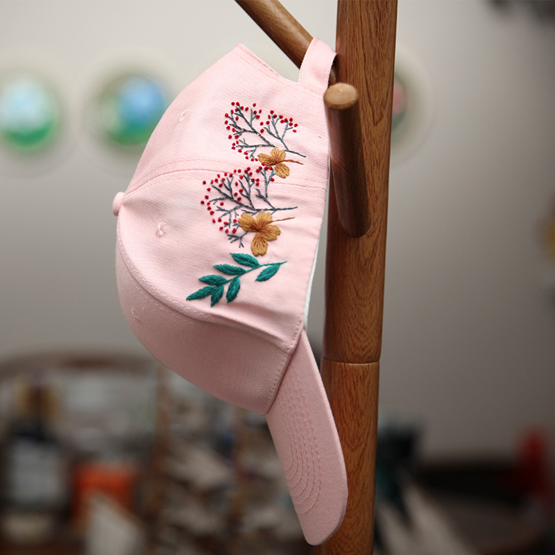 Hecho a mano sombrero hombres y mujeres bordado DIY producción material paquete Lu bordado regalo creativo para novio sol sombrero