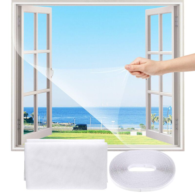 Cross-border anti-mosquito window screen, no-drill required, home-use invisible self-installation with Velcro, DIY anti-mosquito window