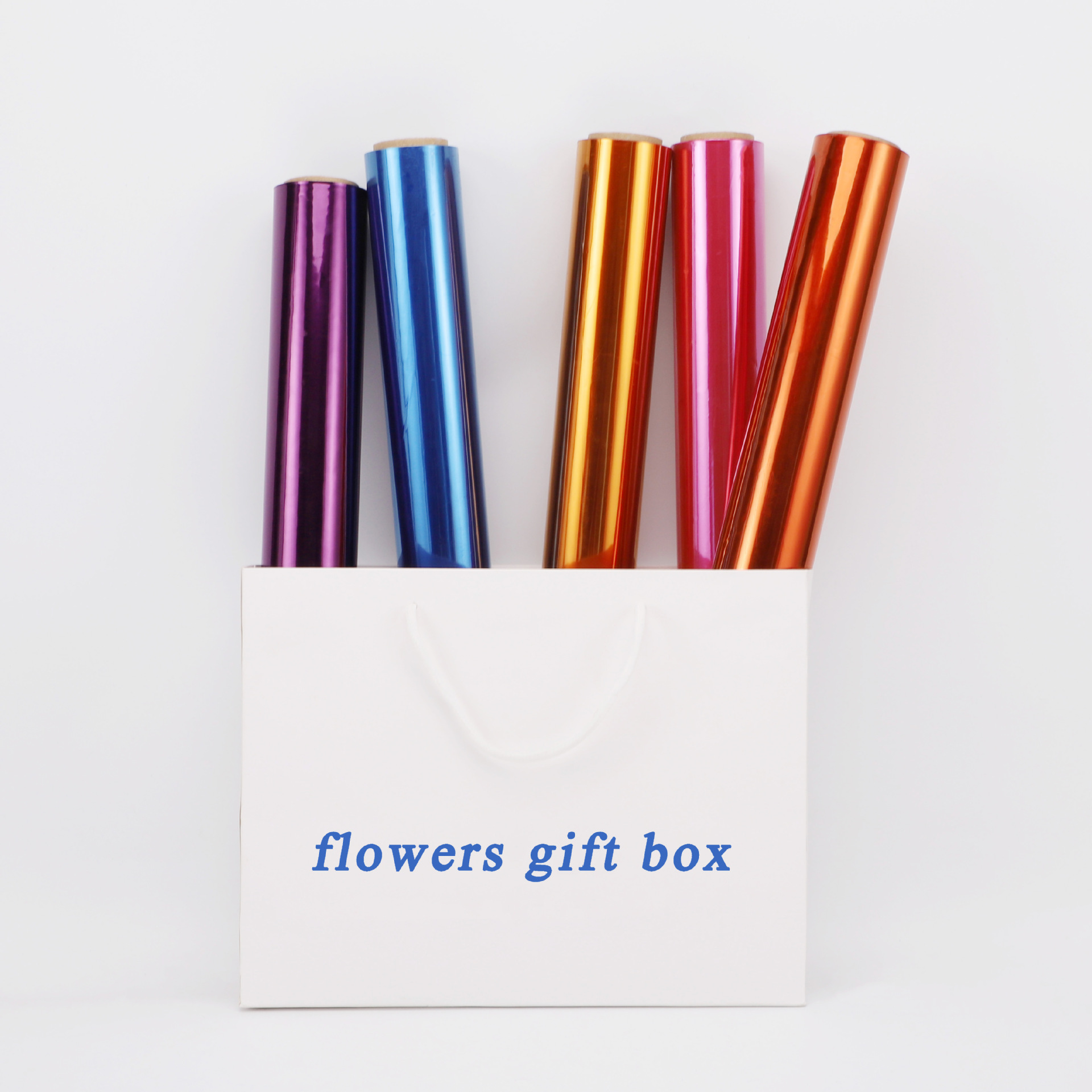 Venta directa de fábrica rollo de vidrio de color cristal rollo de papel de vidrio de cristal embalaje de la flor impermeable material de papel floral tienda de flores suministros