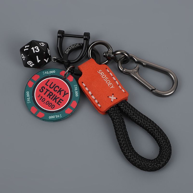 Chip Good Luck Woven Car Keychain Pendant Chain Multi-Ring Book Backpack Pendant Couple High-End Gift for Men and Women