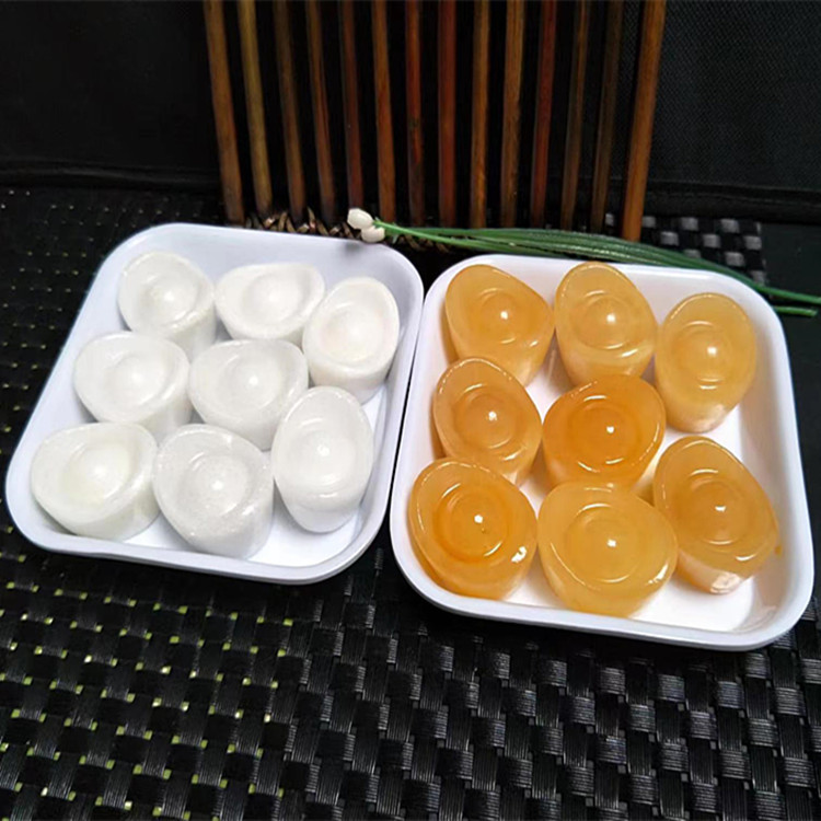 长约3cm款黄色和白色玉石小元宝出售  玉器元宝工艺品 可电商直播