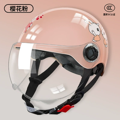 Motorcycle Safety Supplies Certified Motorcycle Half Helmet for Boys - l003-cherry-blossom-powder