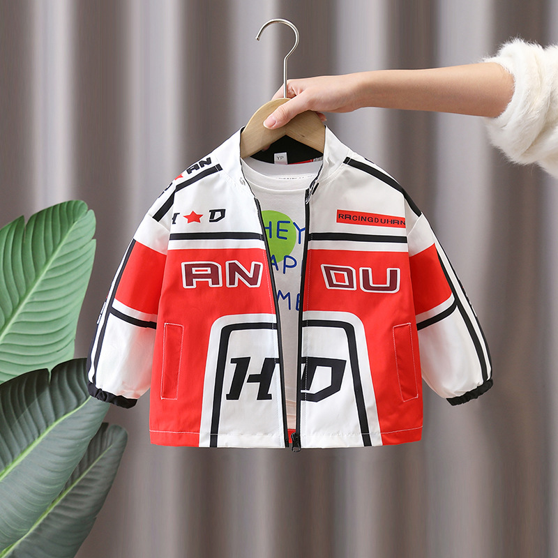 7654 chaqueta para niños primavera y otoño nueva chaqueta de estilo occidental de la calle frita ropa de primavera para niños traje de motocicleta de béisbol de moda