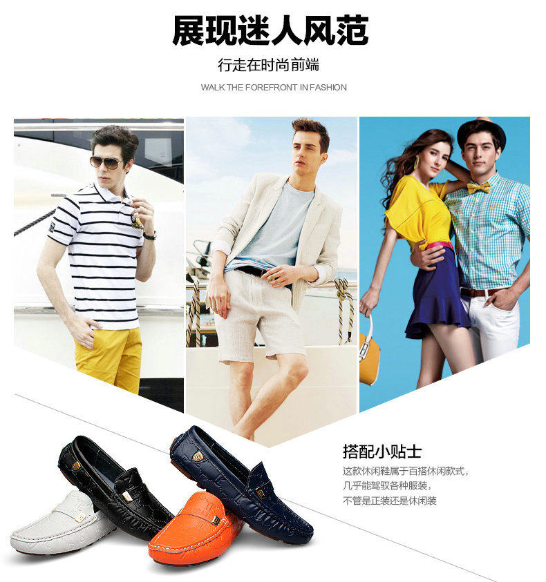 Giày lười nam da bò cao cấp xỏ chân đế mềm, mũi tròn, phong cách Hàn Quốc — CK0085 màu trắng, CK0085 màu xanh lam, CK0085 màu đen chi tiết 4