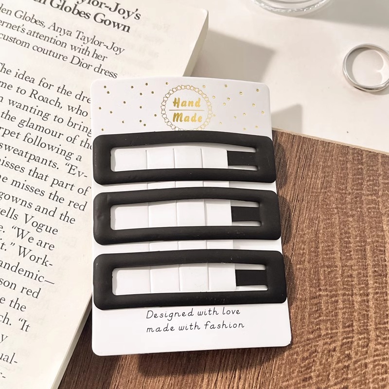 2025 nuevo estilo horquilla negra para mujer, cabello roto en la frente, clip de pico de pato lateral, clip para accesorios para el cabello para adultos, clip simple de una palabra