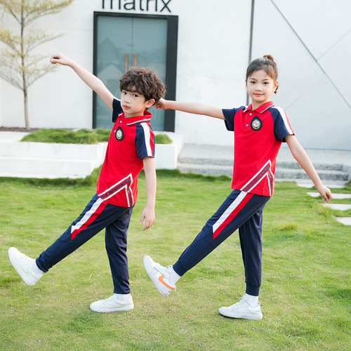 Kindergarten uniforms, primary and secondary school uniforms, summer short-sleeved sports suits, children's parent-child activity class uniforms, teacher uniforms