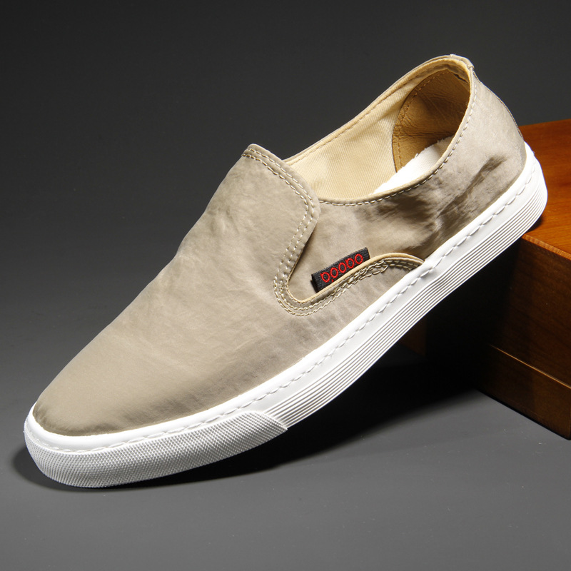 Men's Breathable Canvas Loafers Comfortable Slip On Driving Shoes_voghion.com