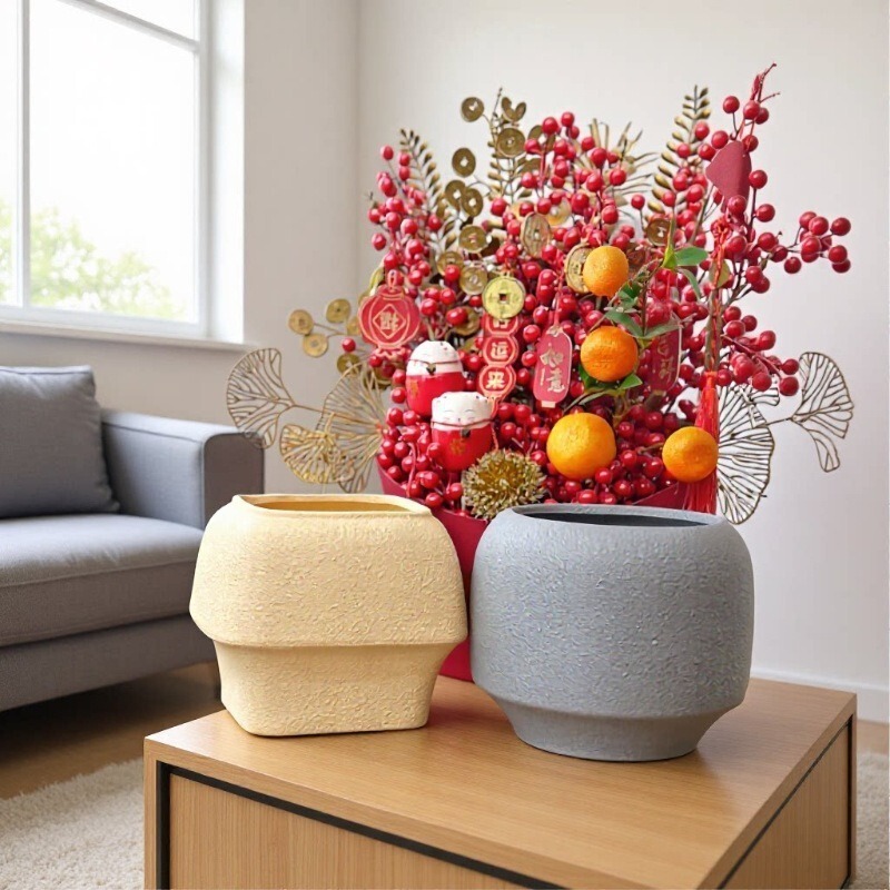 New Style Simple White Handmade Frosted Stoneware Vase Pottery Pot High-level Designer Ornaments Living Room Flower Arrange Ceramic