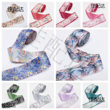 ins国版印花花卉AB面双面棉带丝带蝴蝶结DIY材料儿童发夹发饰