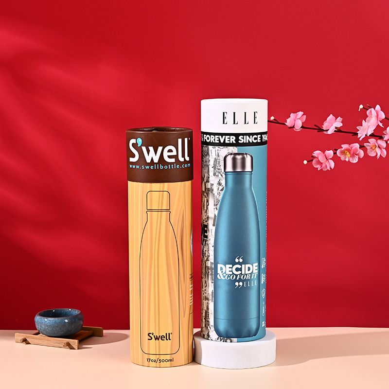 厂家批发通用圆形纸罐 花茶水杯保温杯纸筒彩印logo 精美礼品包装